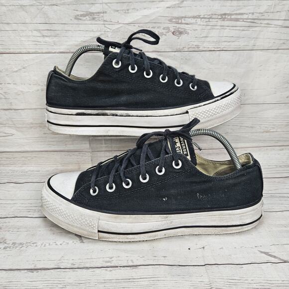 CONVERSE Women's Platform All Star Chuck Taylor Chucks Size 11 Black *Dingy - Picture 1 of 8